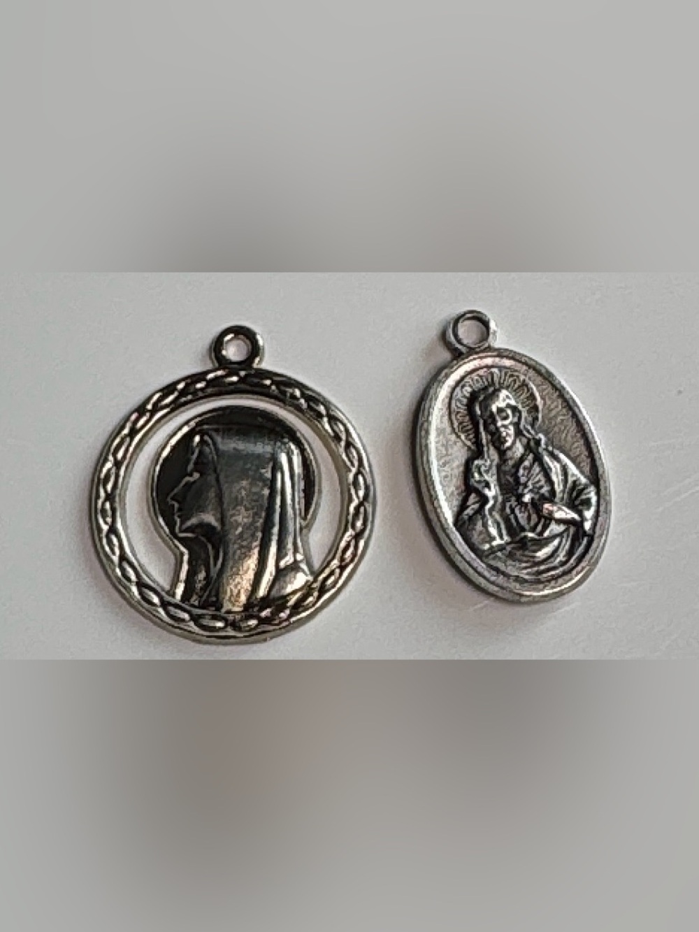 Vintage Catholic Religious Medal Lot: Scapular & Our Lady of Lourdes